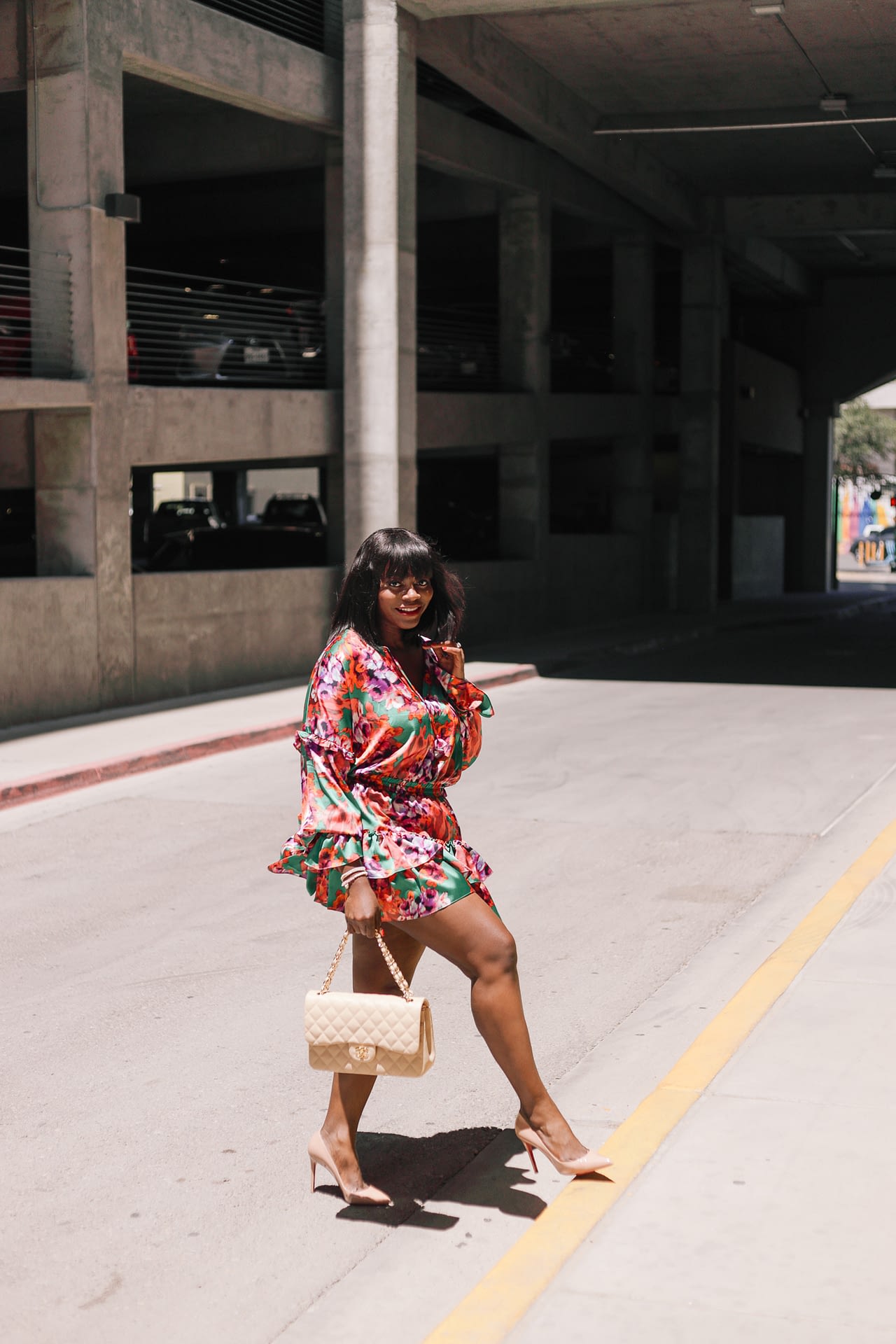 Style: A flattering floral sleeved mini dress for different body types ...