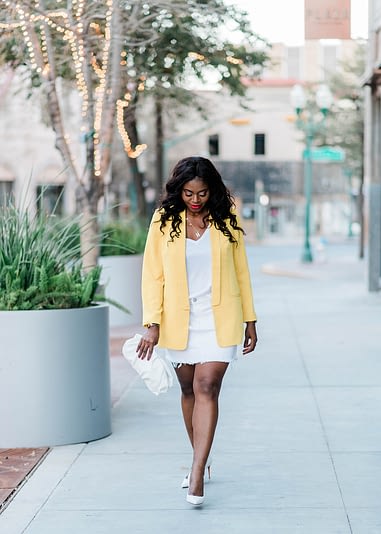 Yellow and hotsell white blazer